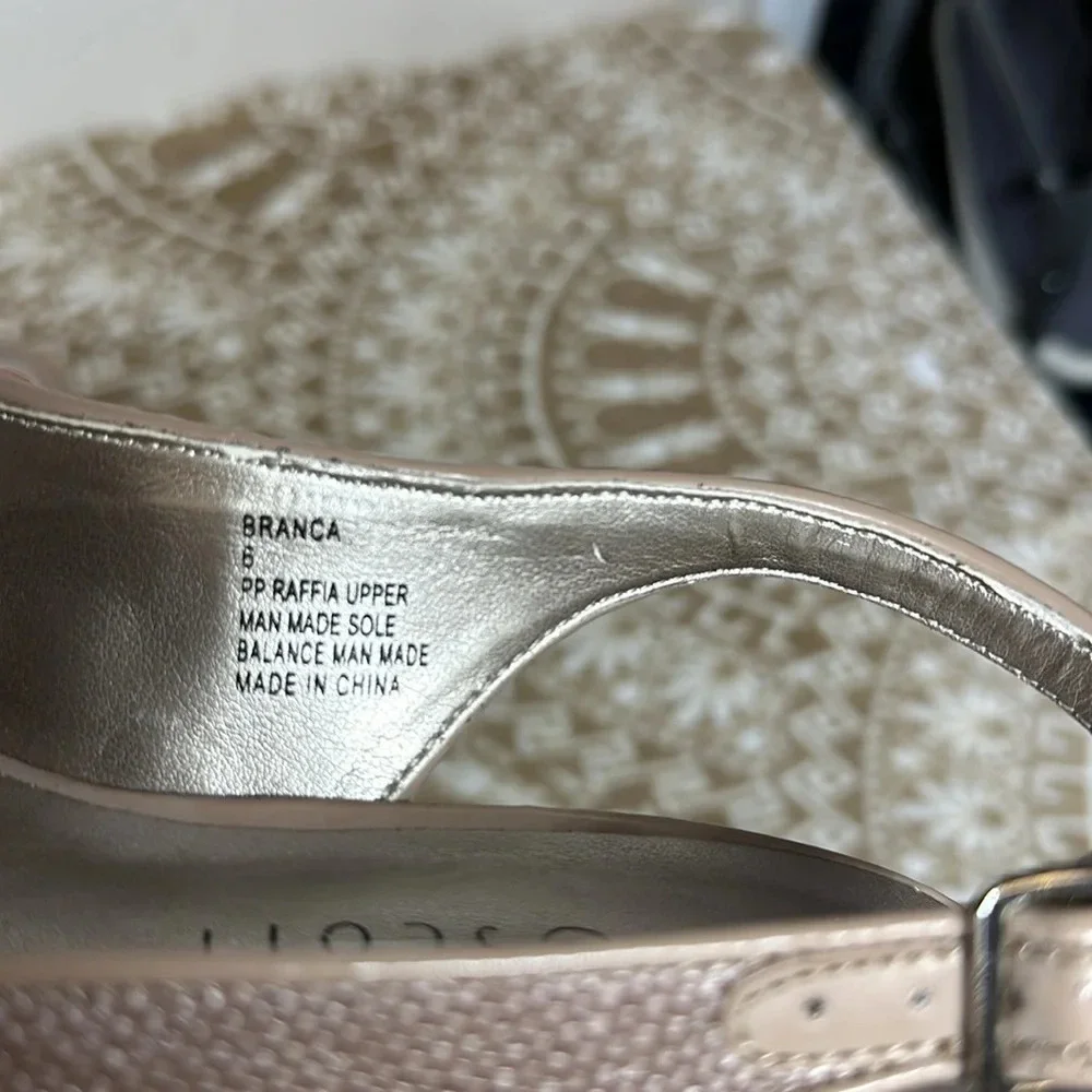 Karen Scott Branca Embellished Open Toe Heels Pale Pink (Tan) Sz 6